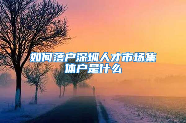 如何落户深圳人才市场集体户是什么