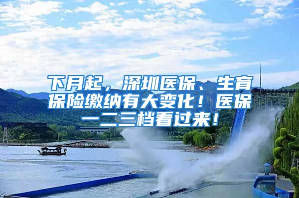 下月起，深圳医保、生育保险缴纳有大变化！医保一二三档看过来！