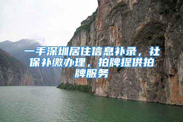 一手深圳居住信息补录，社保补缴办理，拍牌提供拍牌服务