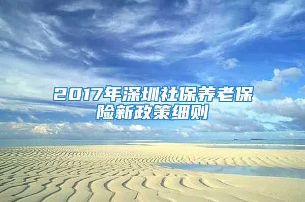 2017年深圳社保养老保险新政策细则