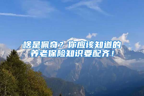 啥是佩奇？你应该知道的养老保险知识要配齐！