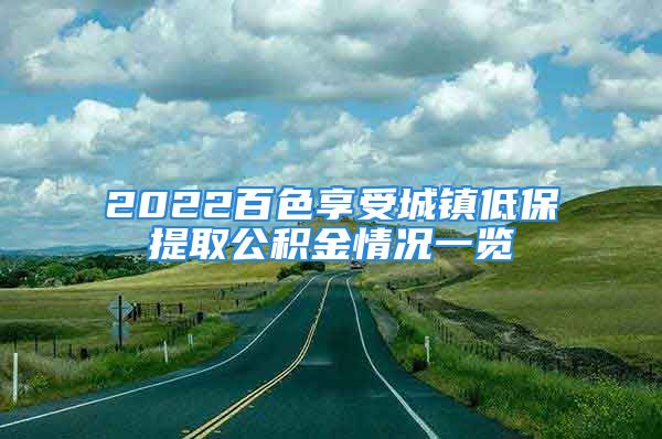 2022百色享受城镇低保提取公积金情况一览