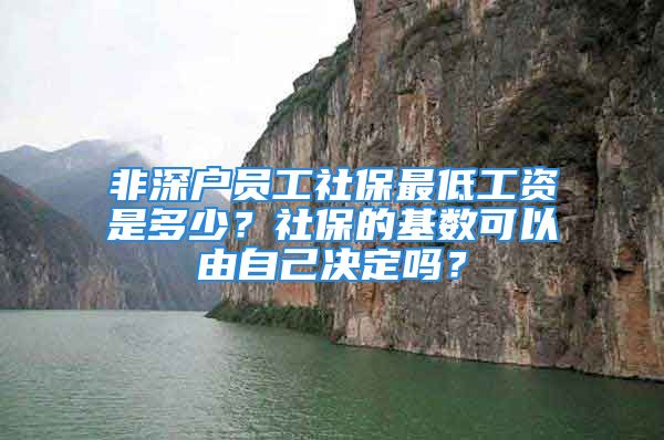 非深户员工社保最低工资是多少？社保的基数可以由自己决定吗？