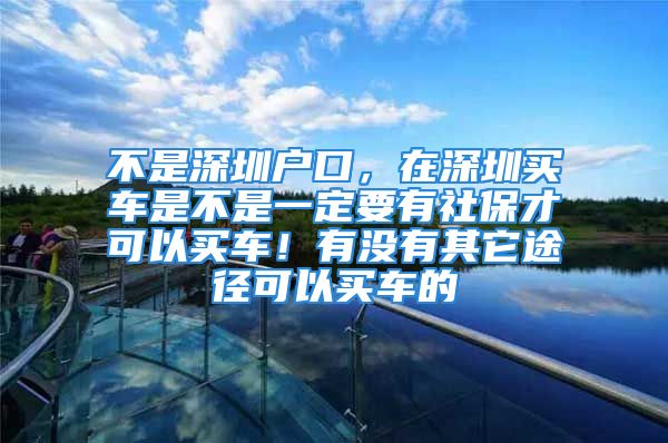 不是深圳户口，在深圳买车是不是一定要有社保才可以买车！有没有其它途径可以买车的