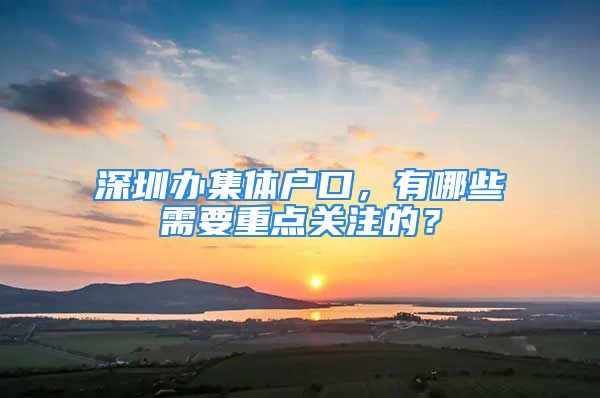 深圳办集体户口，有哪些需要重点关注的？