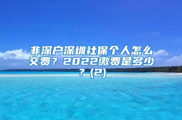 非深户深圳社保个人怎么交费？2022缴费是多少？(2)