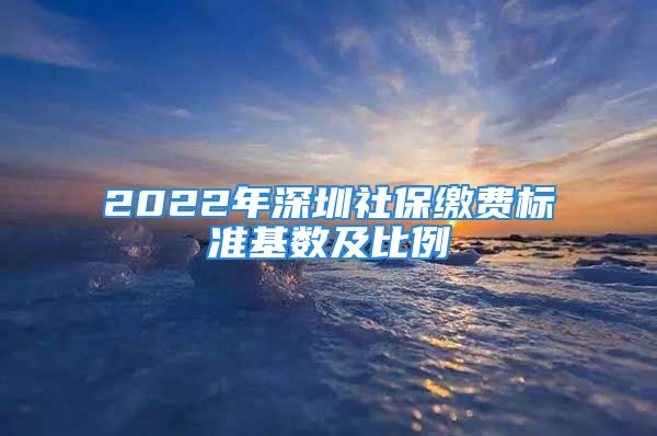 2022年深圳社保缴费标准基数及比例