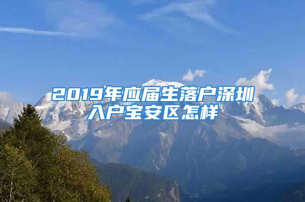 2019年应届生落户深圳入户宝安区怎样