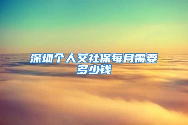 深圳个人交社保每月需要多少钱