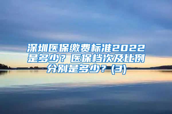 深圳医保缴费标准2022是多少？医保档次及比例分别是多少？(3)