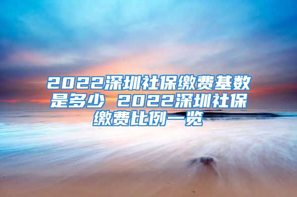 2022深圳社保缴费基数是多少 2022深圳社保缴费比例一览