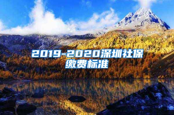 2019-2020深圳社保缴费标准