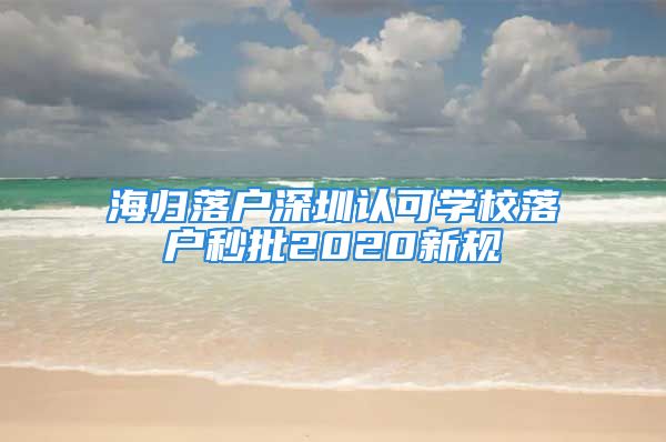 海归落户深圳认可学校落户秒批2020新规