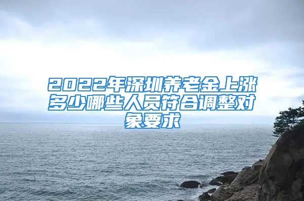 2022年深圳养老金上涨多少哪些人员符合调整对象要求