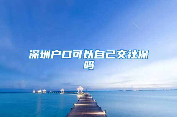 深圳户口可以自己交社保吗