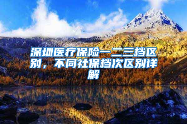 深圳医疗保险一二三档区别，不同社保档次区别详解