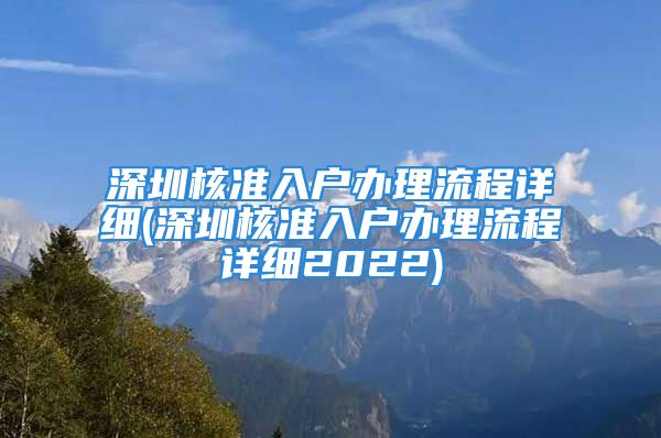 深圳核准入户办理流程详细(深圳核准入户办理流程详细2022)