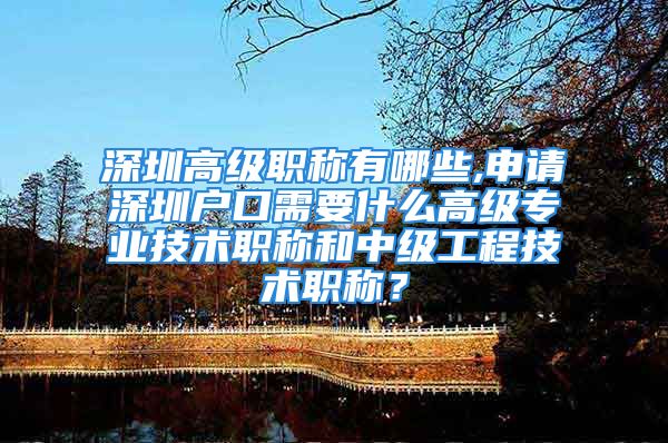 深圳高级职称有哪些,申请深圳户口需要什么高级专业技术职称和中级工程技术职称？