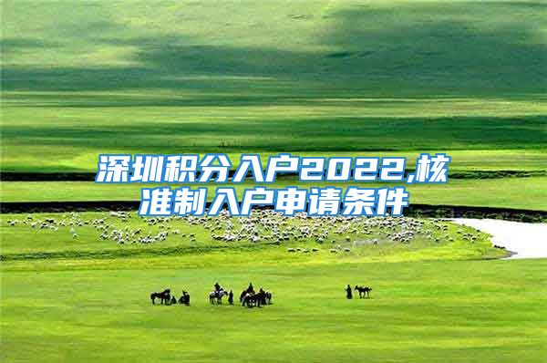 深圳积分入户2022,核准制入户申请条件