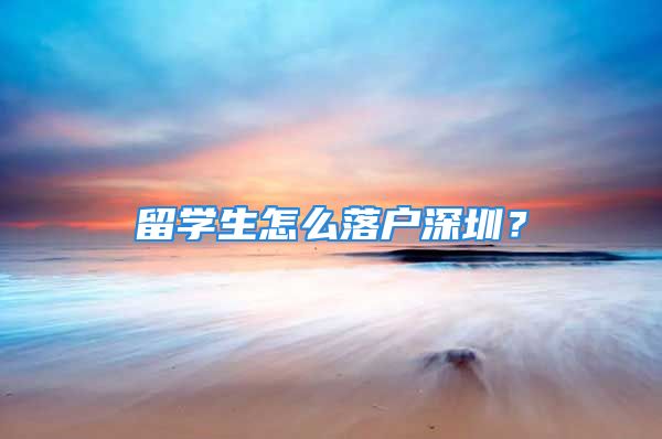 留学生怎么落户深圳？