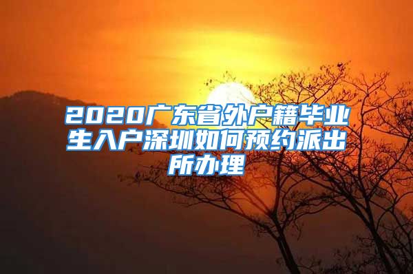 2020广东省外户籍毕业生入户深圳如何预约派出所办理