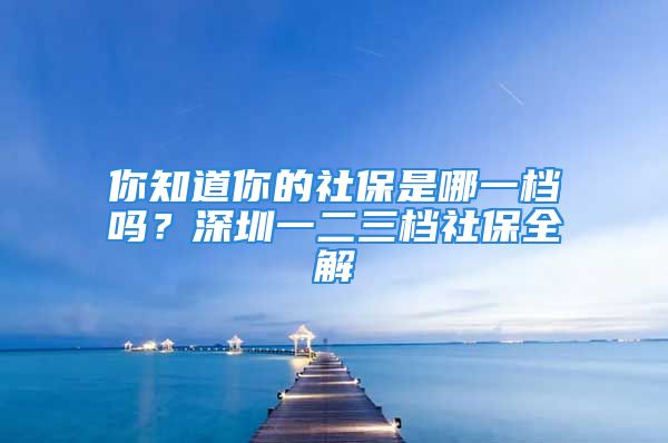 你知道你的社保是哪一档吗？深圳一二三档社保全解