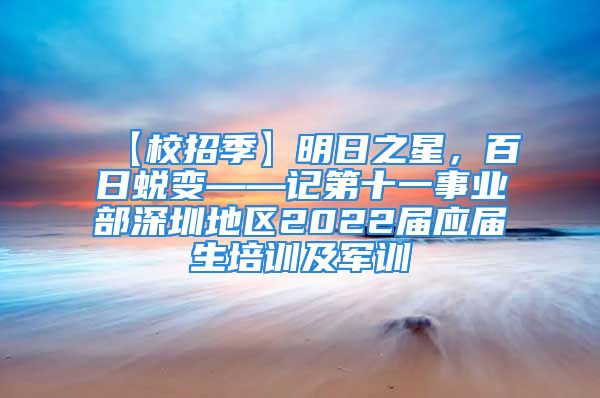 【校招季】明日之星，百日蜕变——记第十一事业部深圳地区2022届应届生培训及军训