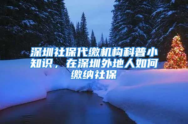 深圳社保代缴机构科普小知识，在深圳外地人如何缴纳社保