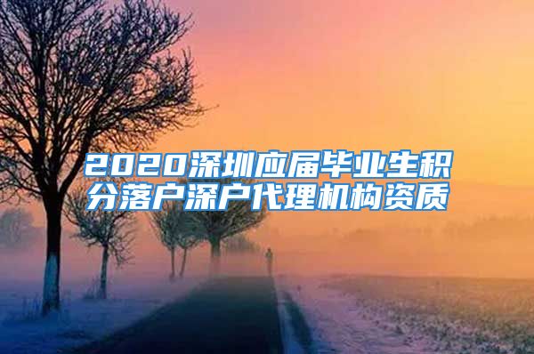 2020深圳应届毕业生积分落户深户代理机构资质