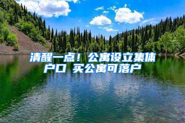 清醒一点！公寓设立集体户口≠买公寓可落户