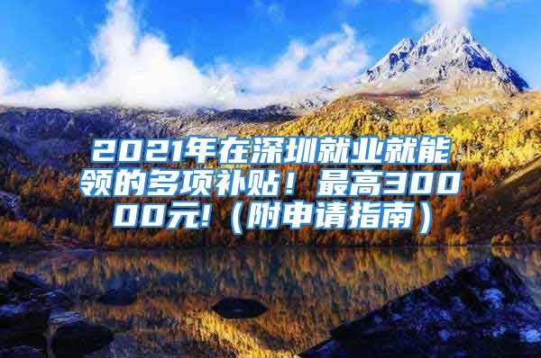 2021年在深圳就业就能领的多项补贴！最高30000元!（附申请指南）