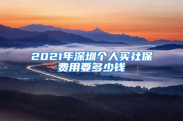 2021年深圳个人买社保费用要多少钱