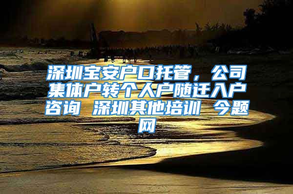 深圳宝安户口托管，公司集体户转个人户随迁入户咨询 深圳其他培训 今题网