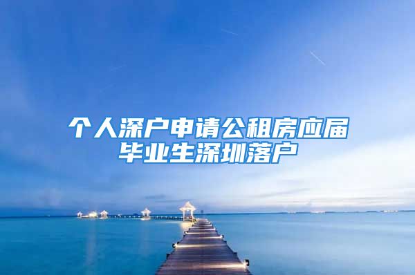 个人深户申请公租房应届毕业生深圳落户