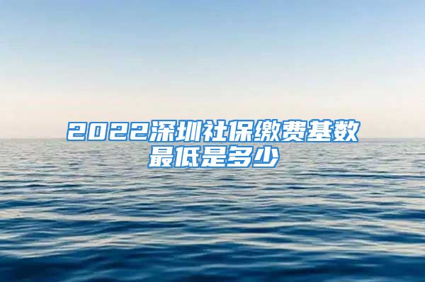 2022深圳社保缴费基数最低是多少