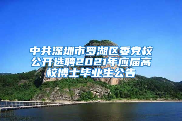 中共深圳市罗湖区委党校公开选聘2021年应届高校博士毕业生公告