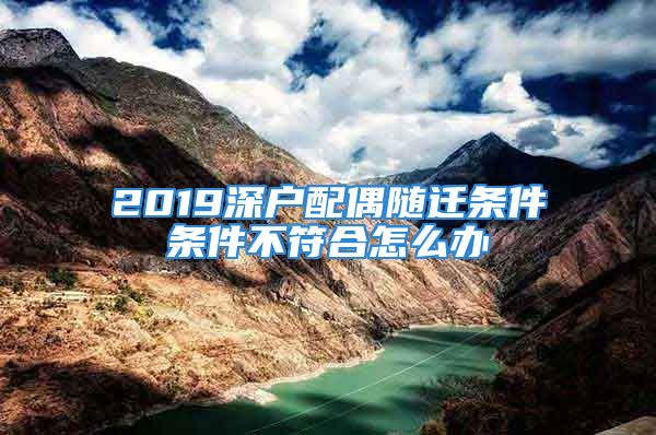 2019深户配偶随迁条件条件不符合怎么办