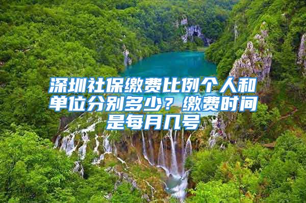 深圳社保缴费比例个人和单位分别多少？缴费时间是每月几号