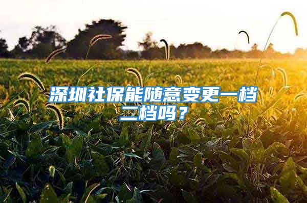 深圳社保能随意变更一档二档吗？