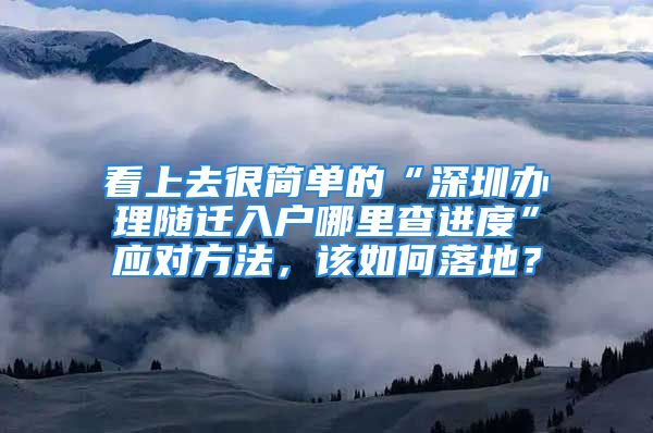 看上去很简单的“深圳办理随迁入户哪里查进度”应对方法，该如何落地？