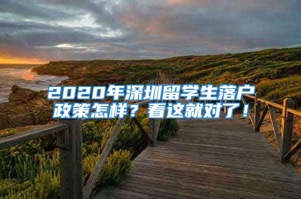 2020年深圳留学生落户政策怎样？看这就对了！