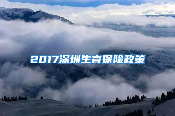 2017深圳生育保险政策