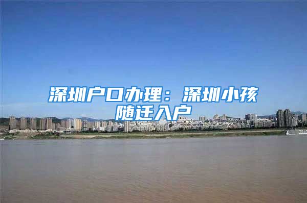 深圳户口办理：深圳小孩随迁入户