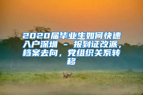 2020届毕业生如何快速入户深圳 - 报到证改派，档案去向，党组织关系转移