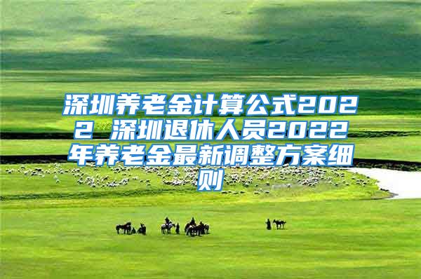 深圳养老金计算公式2022 深圳退休人员2022年养老金最新调整方案细则