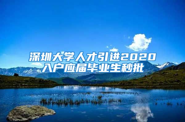 深圳大学人才引进2020入户应届毕业生秒批