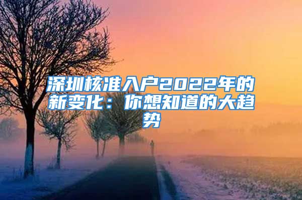 深圳核准入户2022年的新变化：你想知道的大趋势