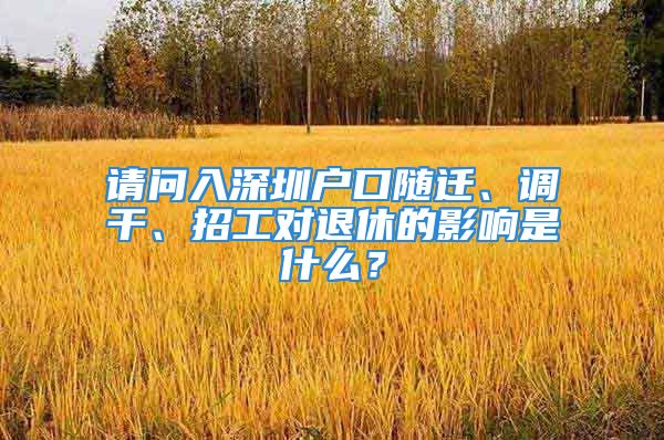 请问入深圳户口随迁、调干、招工对退休的影响是什么？