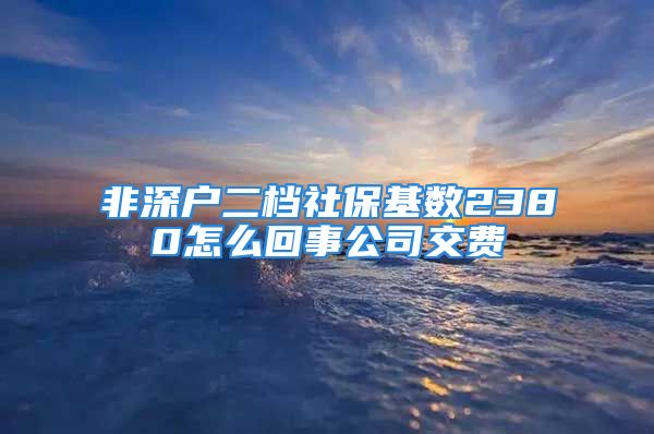 非深户二档社保基数2380怎么回事公司交费