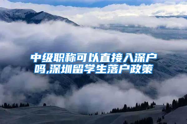 中级职称可以直接入深户吗,深圳留学生落户政策